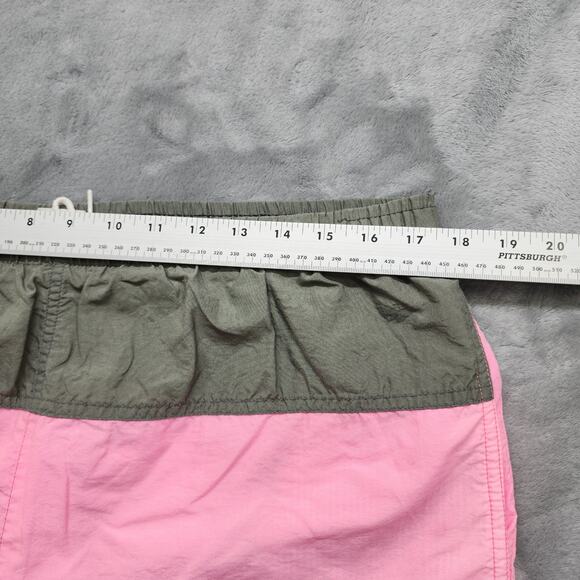 Vintage 80s 90s Stubbies Swim Shorts Mens 34 Pink Gray Drawstring Lined Beach - Picture 7 of 11